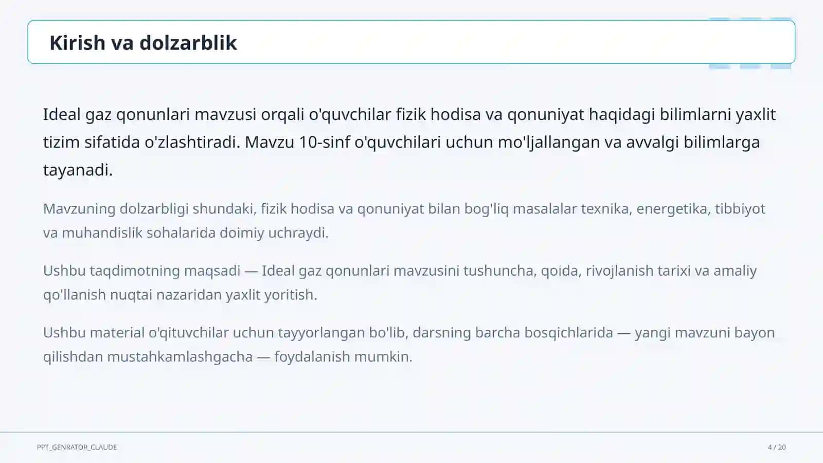Ideal gaz qonunlari (10-sinf) 4