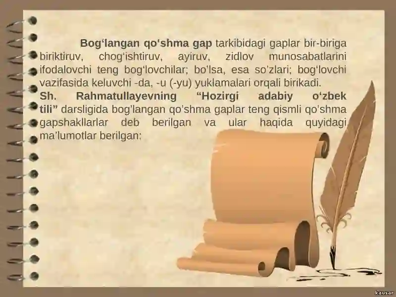 Bog'langan qo'shma gaplar 4