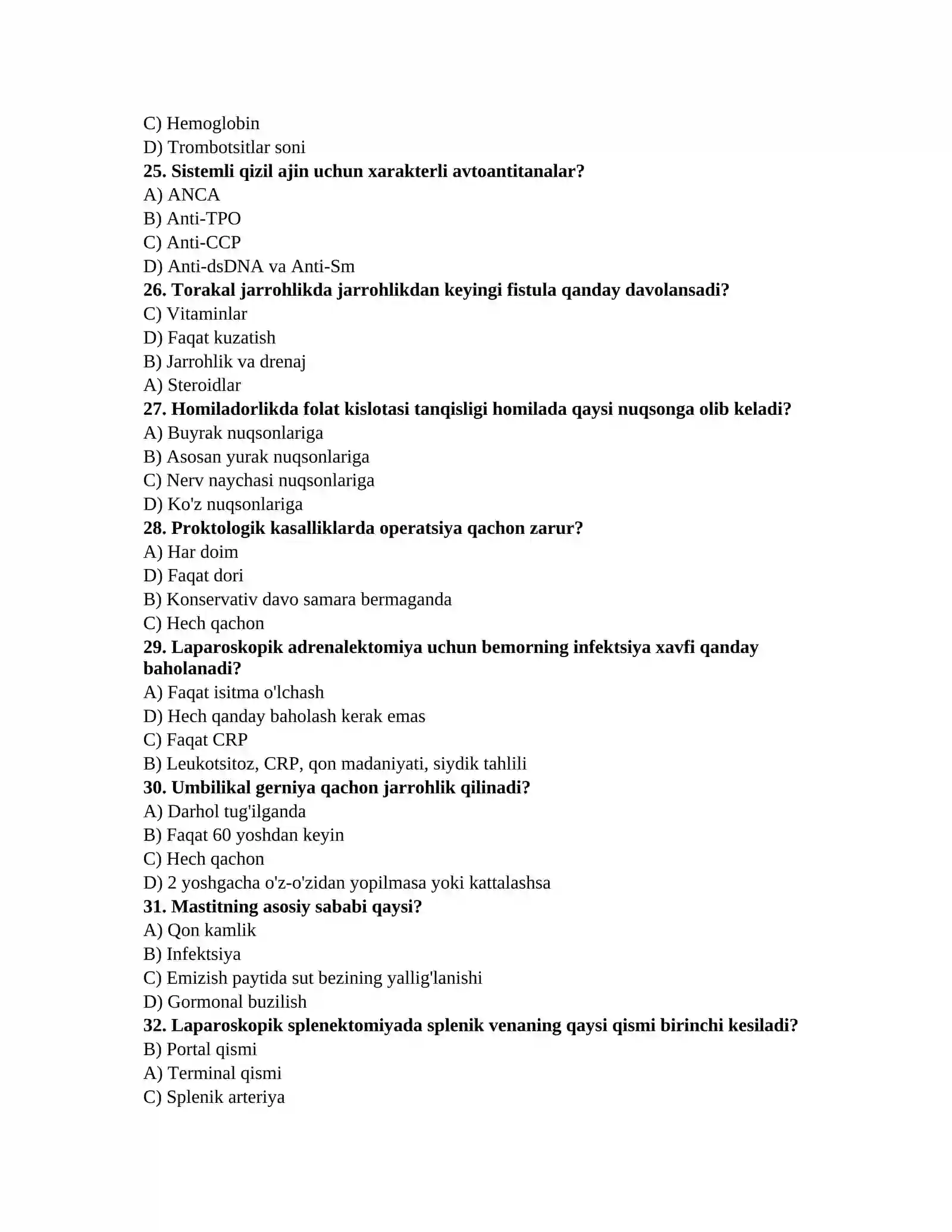 Ginekologiya testlari 4