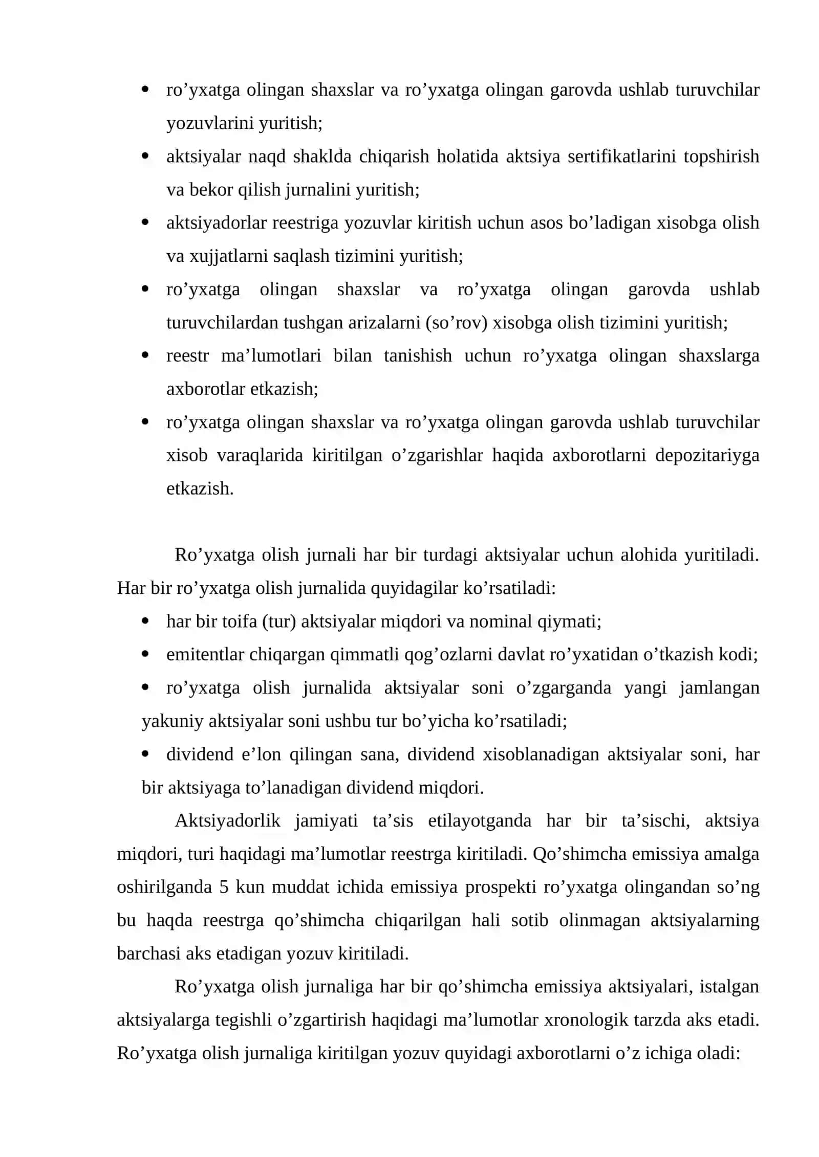 Aktsiyadоrlik jamiyati aktsiyadоrlar rееstri 4