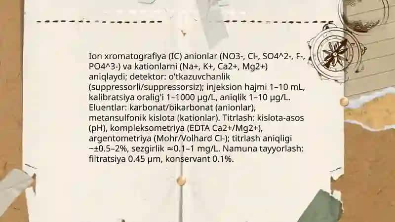 Tuproq.Suvning ifloslanishida ion bog'lanishli birikmalarni aniqlab ulardan tozalash g'oyasini ishlab chiqish 4