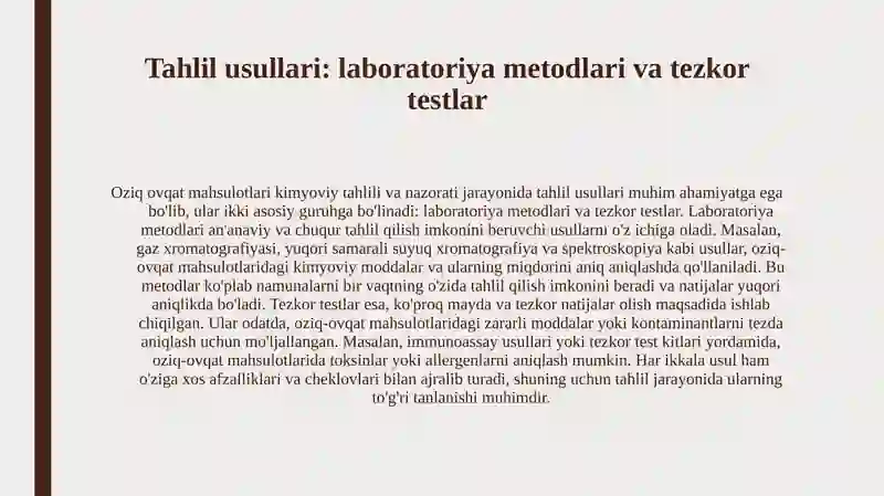 Oziq-ovqat mahsulotlari kimyoviy tahlili va nazorati 4