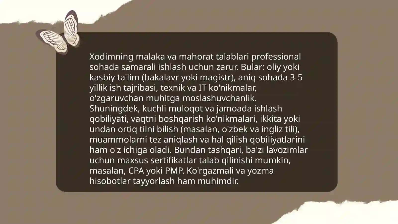 Tashkilotlarda rahbar va xodimlarga qo'yiladigan talablar 4