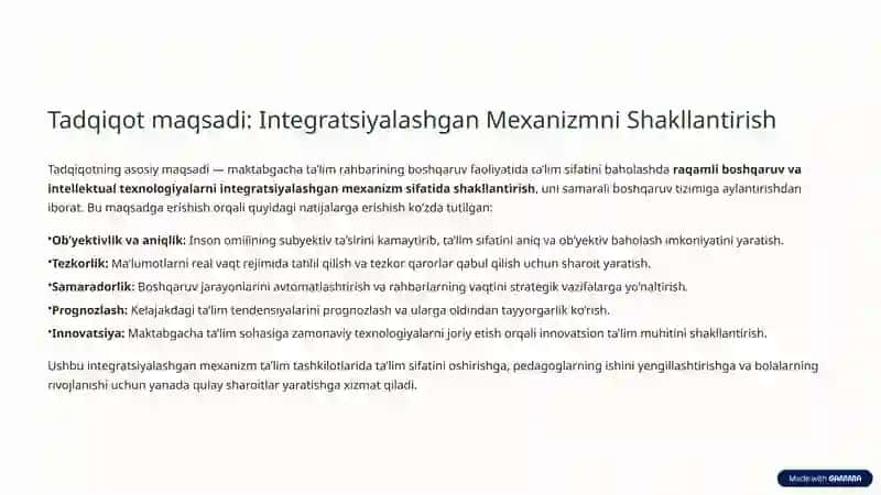 Maktabgacha ta’limda raqamli boshqaruv: Ta’lim sifatini baholashda intellektual texnologiyalar 4