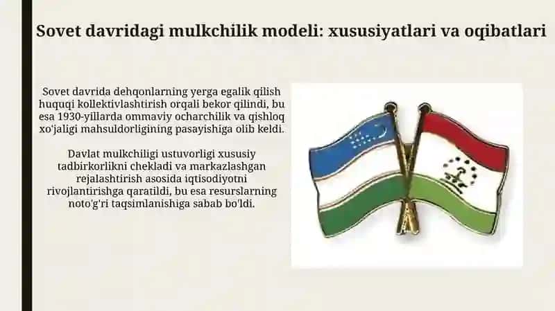 Iqtisodiy-ijtimoiy tizimlar va mulkchilik munosabatlari(O’zbekistonbo’yicha) 4