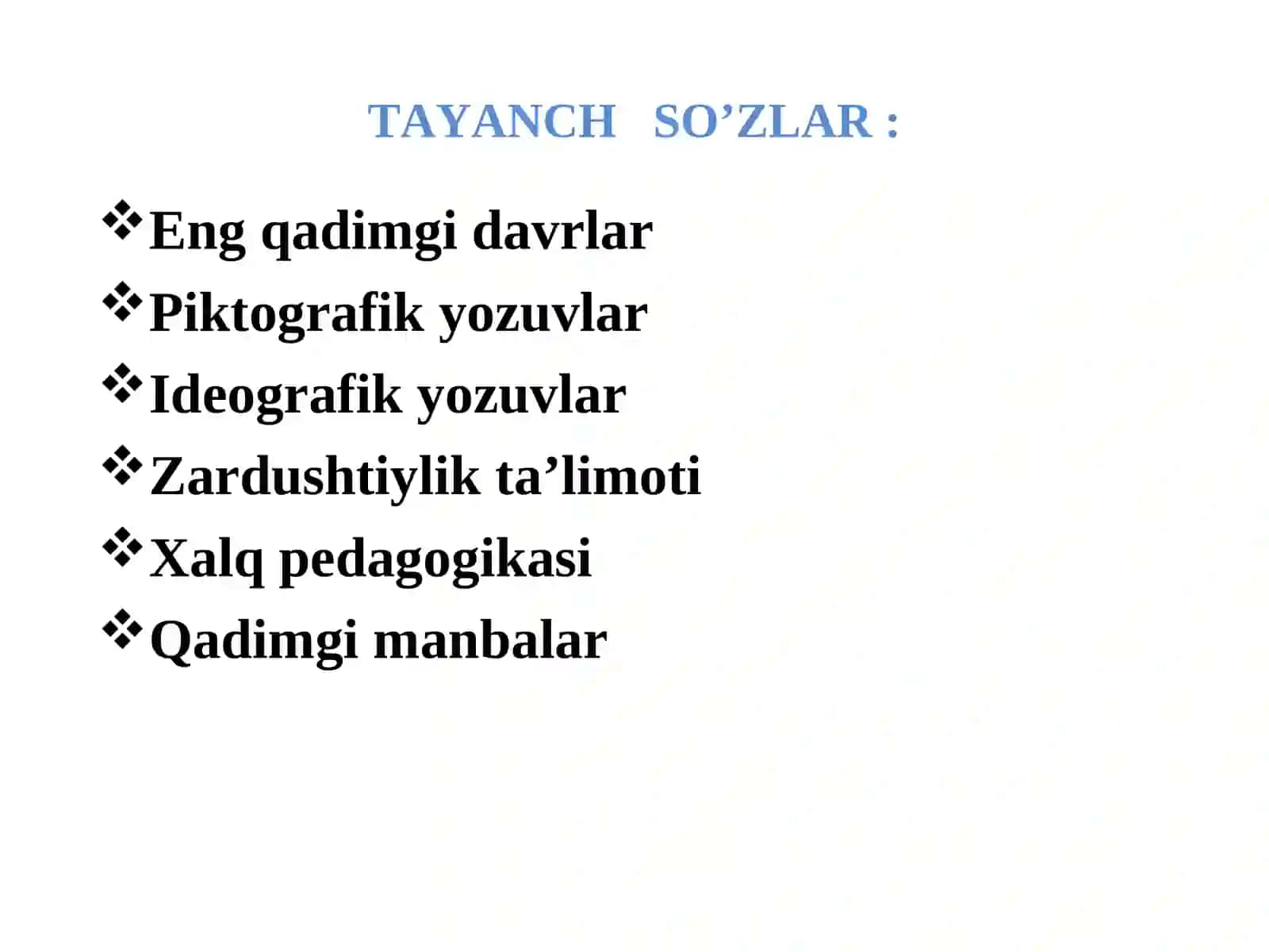 Pedagogika tarixi fan sifatida. Ibtidoiy jamoada tarbiya.Eng qadimgi davrlardan VII asrgacha ta’lim-tarbiya va pedagogik fikrlar 4