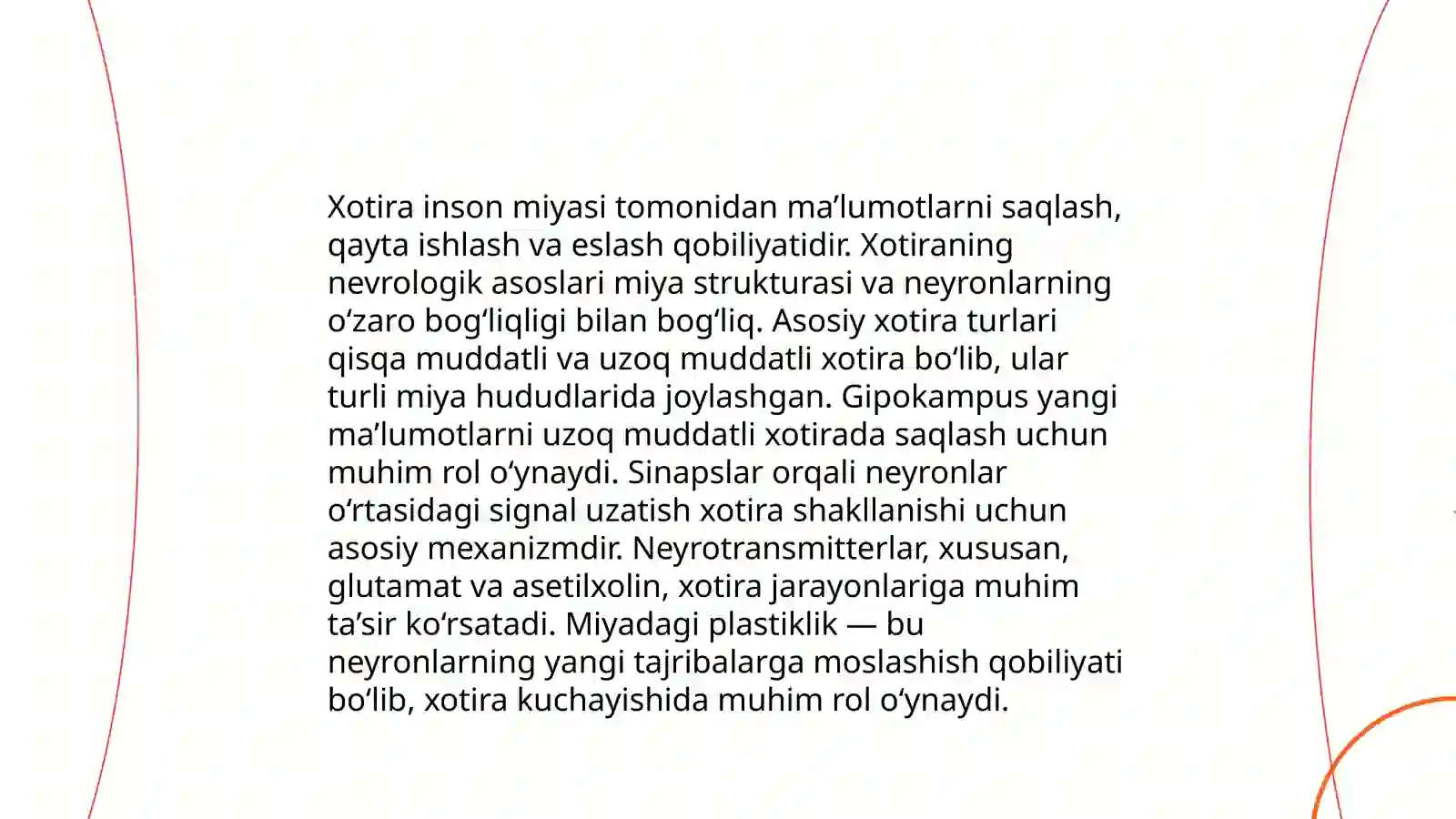 Xotira haqida tushuncha va uning nerv fiziologik asosi 4
