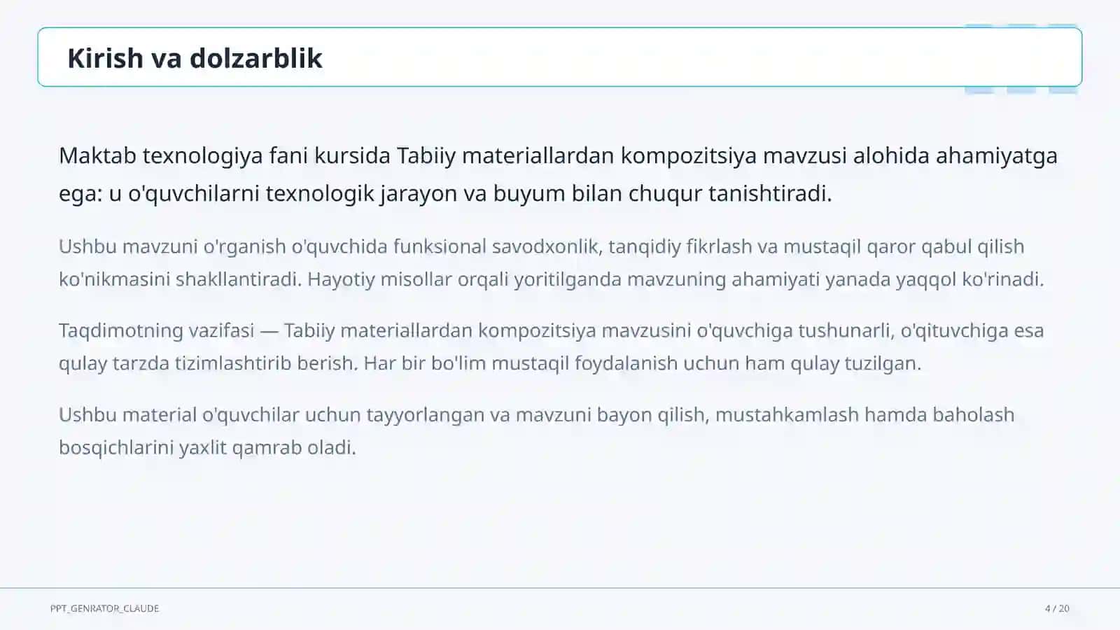 Tabiiy materiallardan kompozitsiya (1-sinf) 4