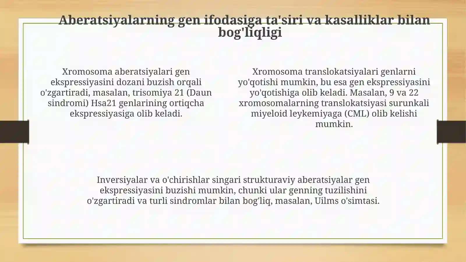Xromosoma abberatsiyalari yoki qayta tuzilishlari 4