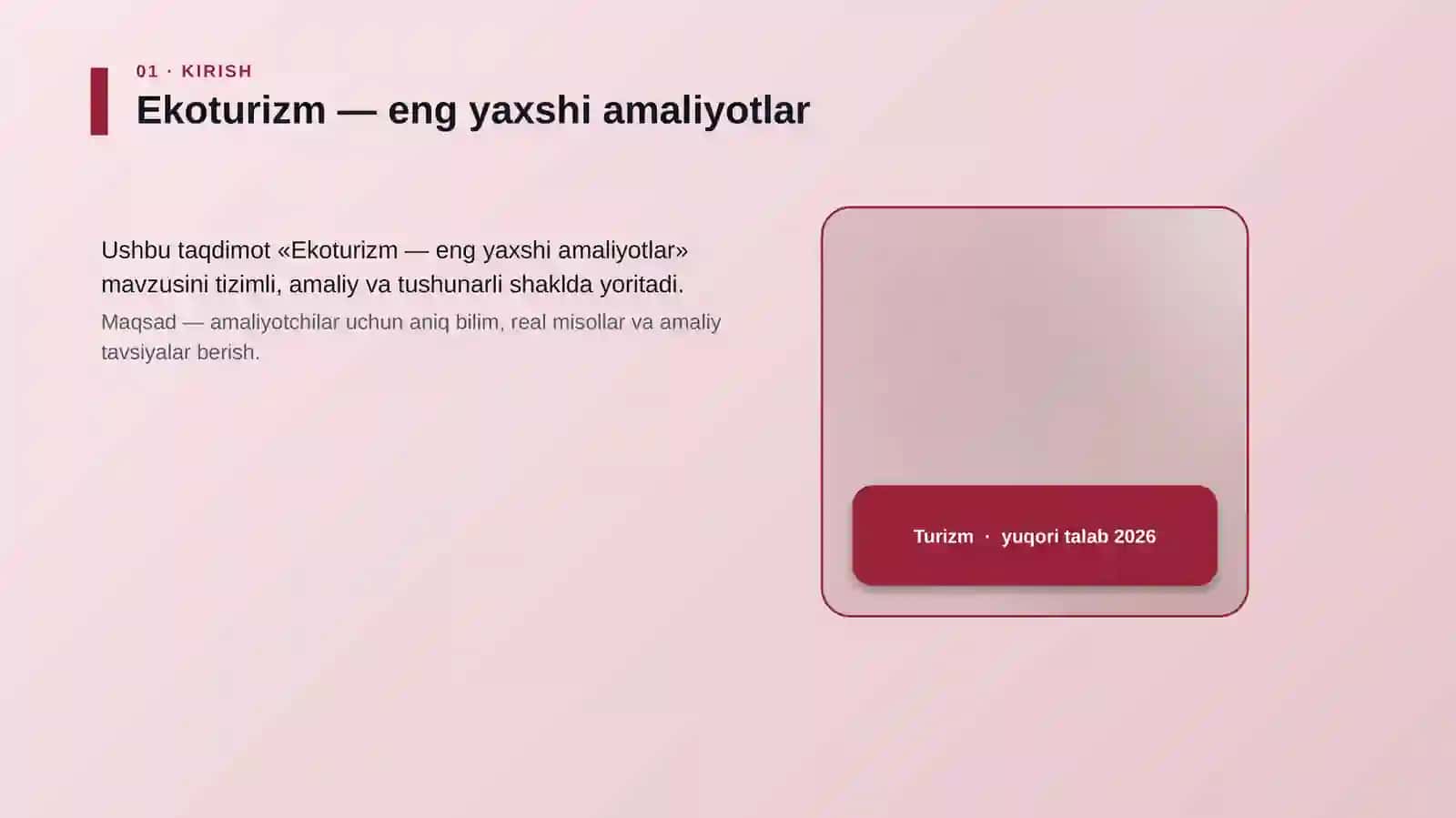 Ekoturizm — eng yaxshi amaliyotlar 4