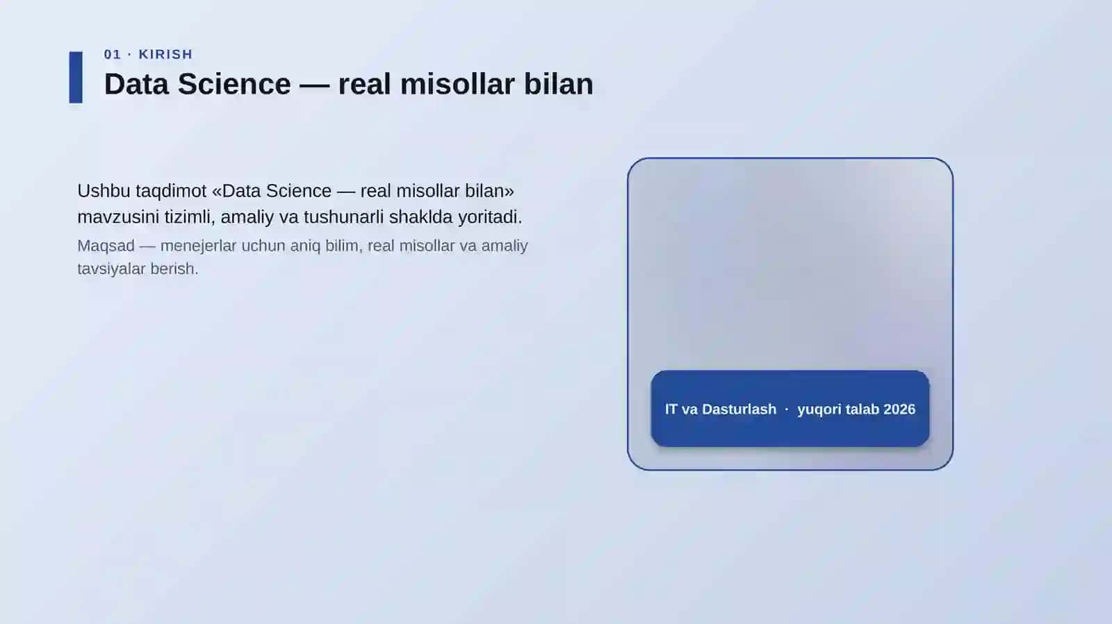 Data Science — real misollar bilan 4