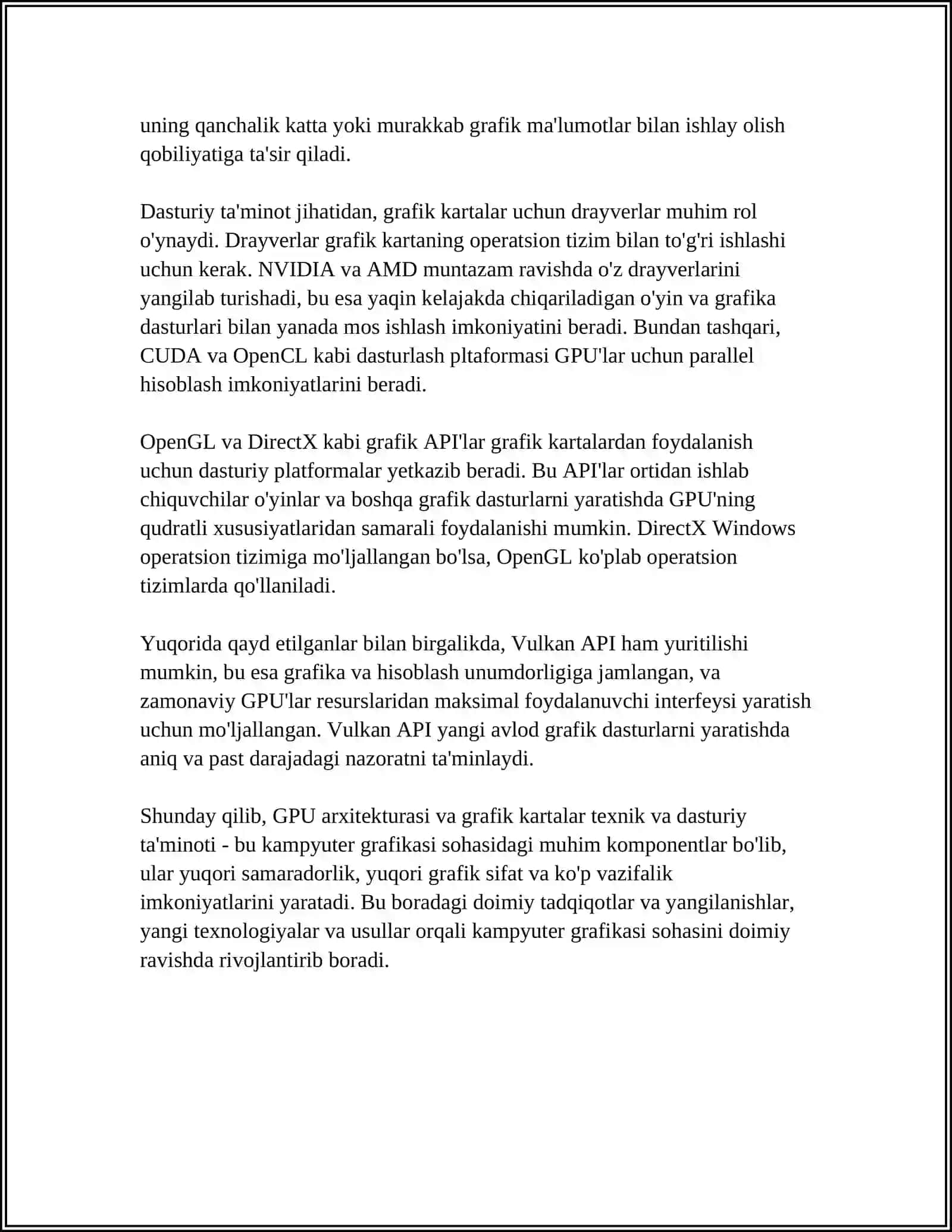 KAMPYUTER GRAFIKASINING TEXNIK DASTURIY TA'MINOT 4