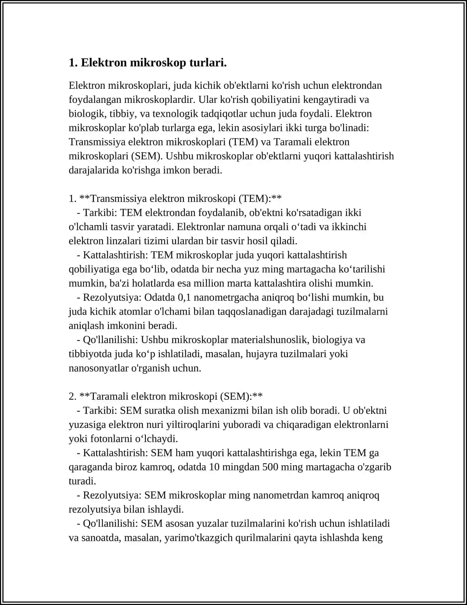 ELEKTRON MIKROSKOPIYA TURLARI VA ULARNING QOʻLLANILISHI 4
