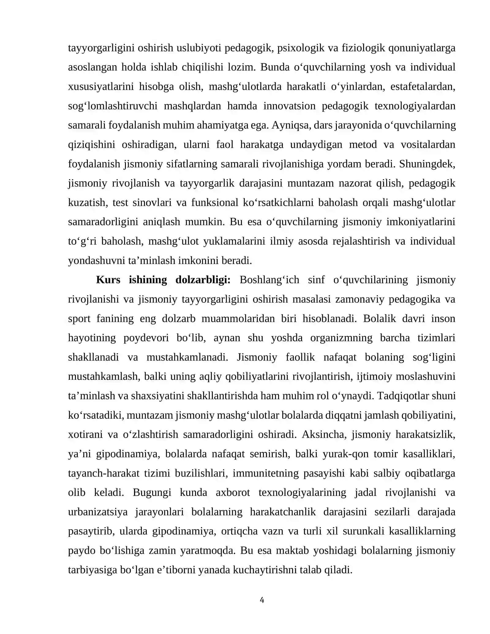 Boshlangʻich sinf oʻquvchilarining jismoniy rivojlanishi va jismoniy tayyorgarligini oshirish uslubiyoti 4