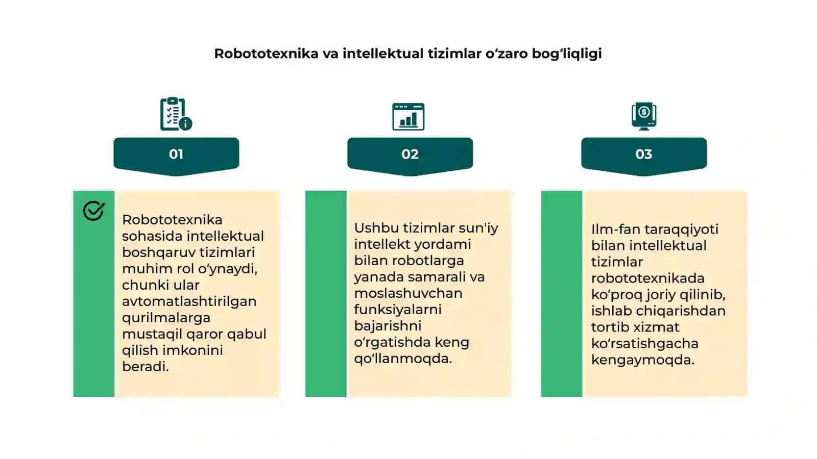 INTELLEKTUAL BOSHQARUV TIZIMLARINI ROBOTOTEXNIKA YOʼNALISHIDA QOʼLLASH ISTIQBOLLARI referati 4