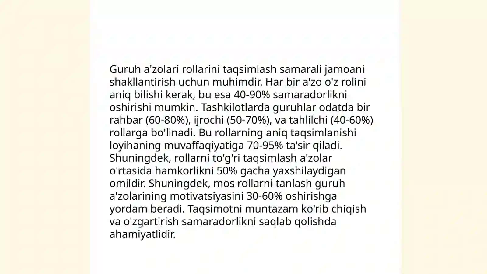 Guruh loyihasini qanday rivojlantirish va bajarish kerakligini jamoaviy tarzda hal etish 4
