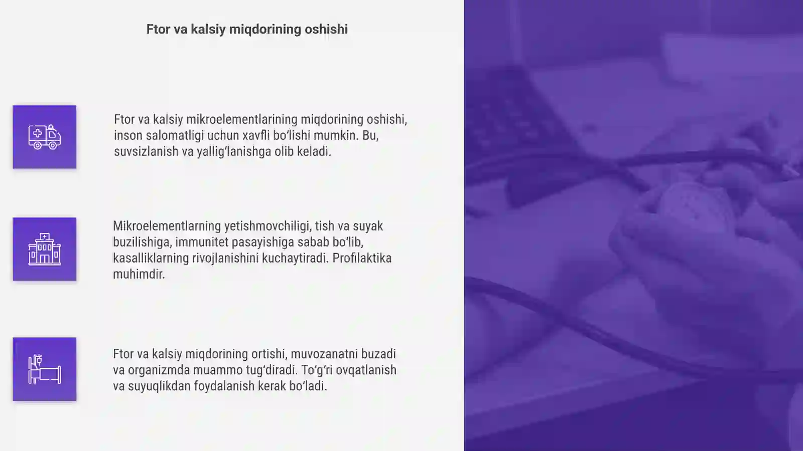 Mikroelementozlar.Ftor,kalsiy miqdorlarining oshib ketishi 4