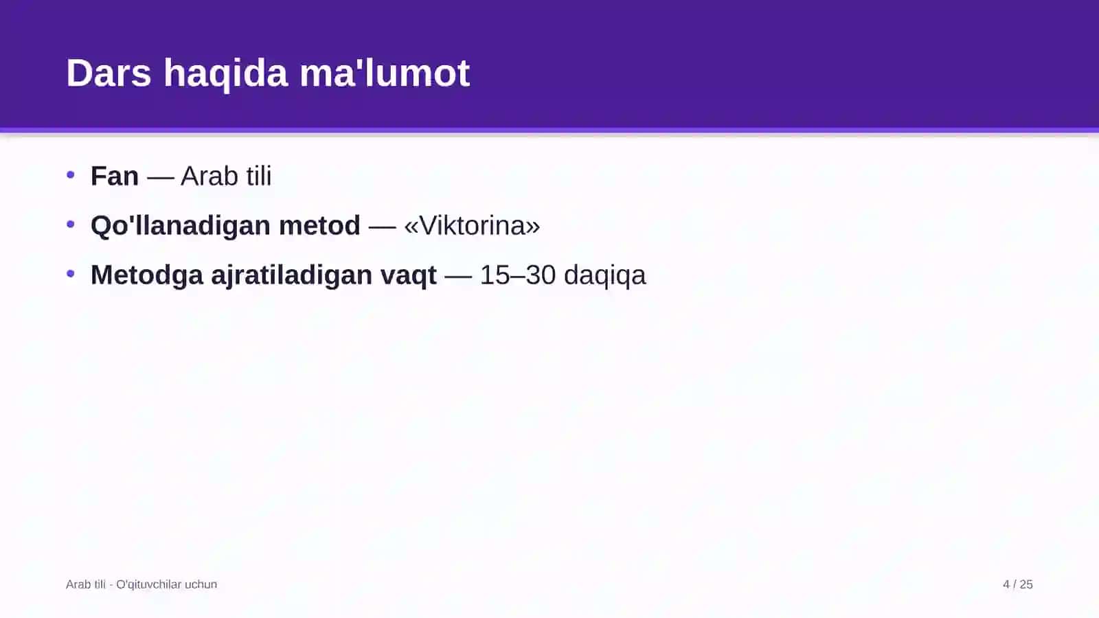 arab tili darslarida viktorina metodidan foydalanish 3947 4