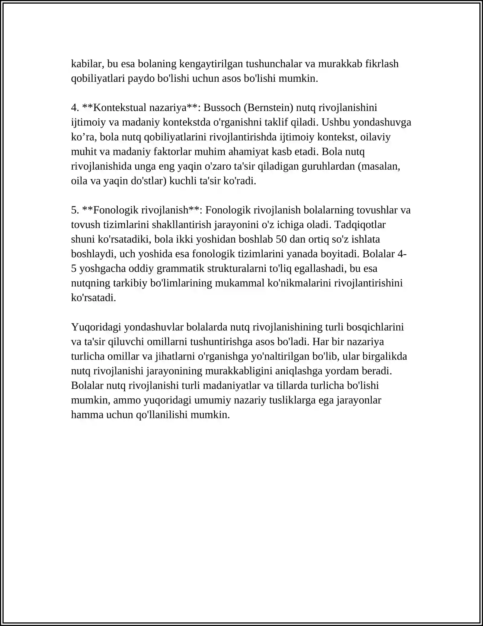 TA’LIM JARAYONIDA ALOHIDA YORDAMGA MUHTOJ BOLALAR NUTQINI RIVOJLANTIRISHNING NAZARIY-METODOLOGIK ASOSLARI 4