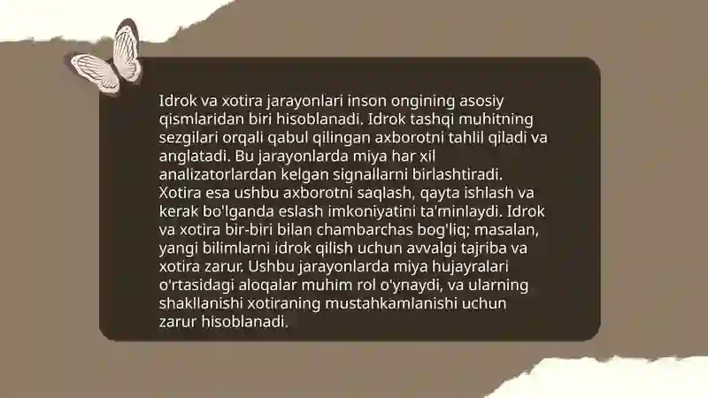 Idrok va xotira haqida tushuncha uning nerv fiziologik asosi 4