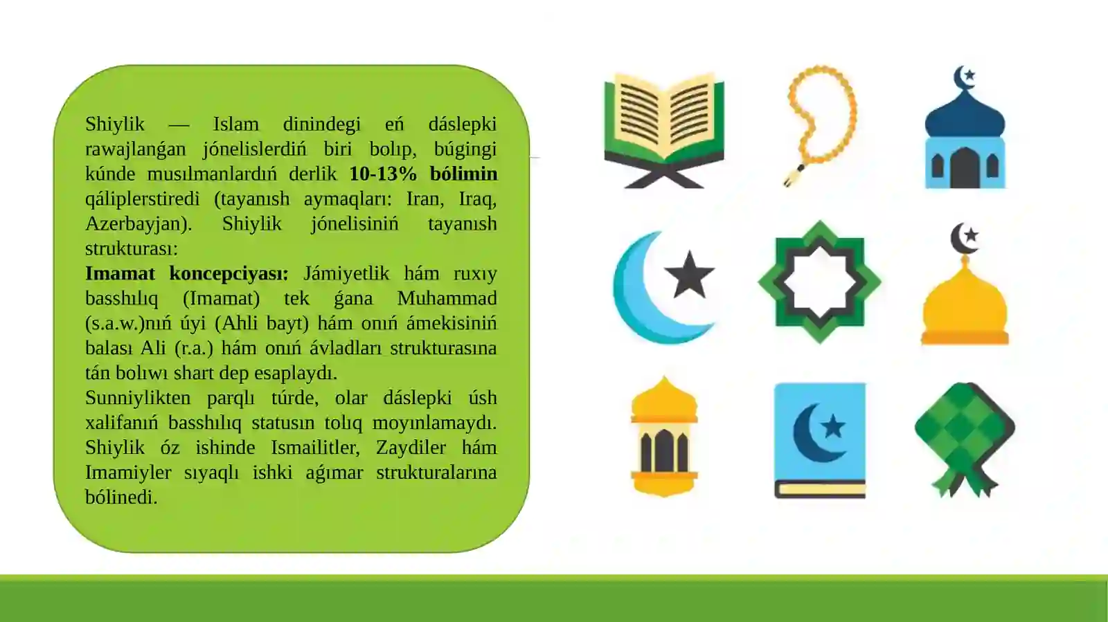 Islam dinindegi jónelisler hám aǵımlar 4