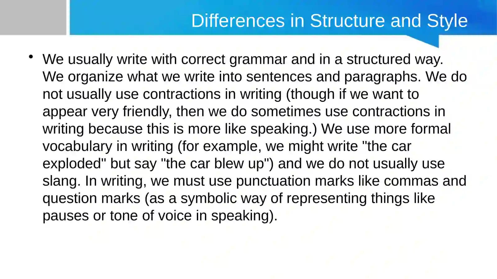 Speaking and writing 4