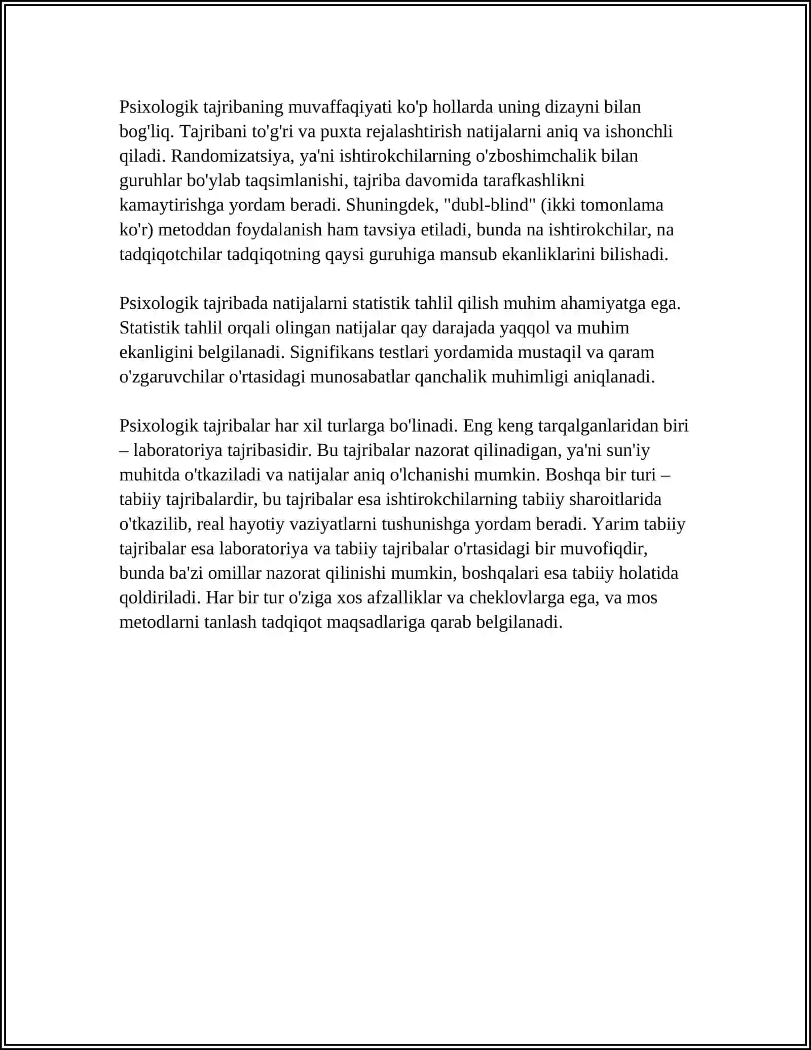 PSIXOLOGIK TAJRIBA HAQIDA TUSHUNCHA VA PSIXOLOGIK TAJRIBA TURLARI 4