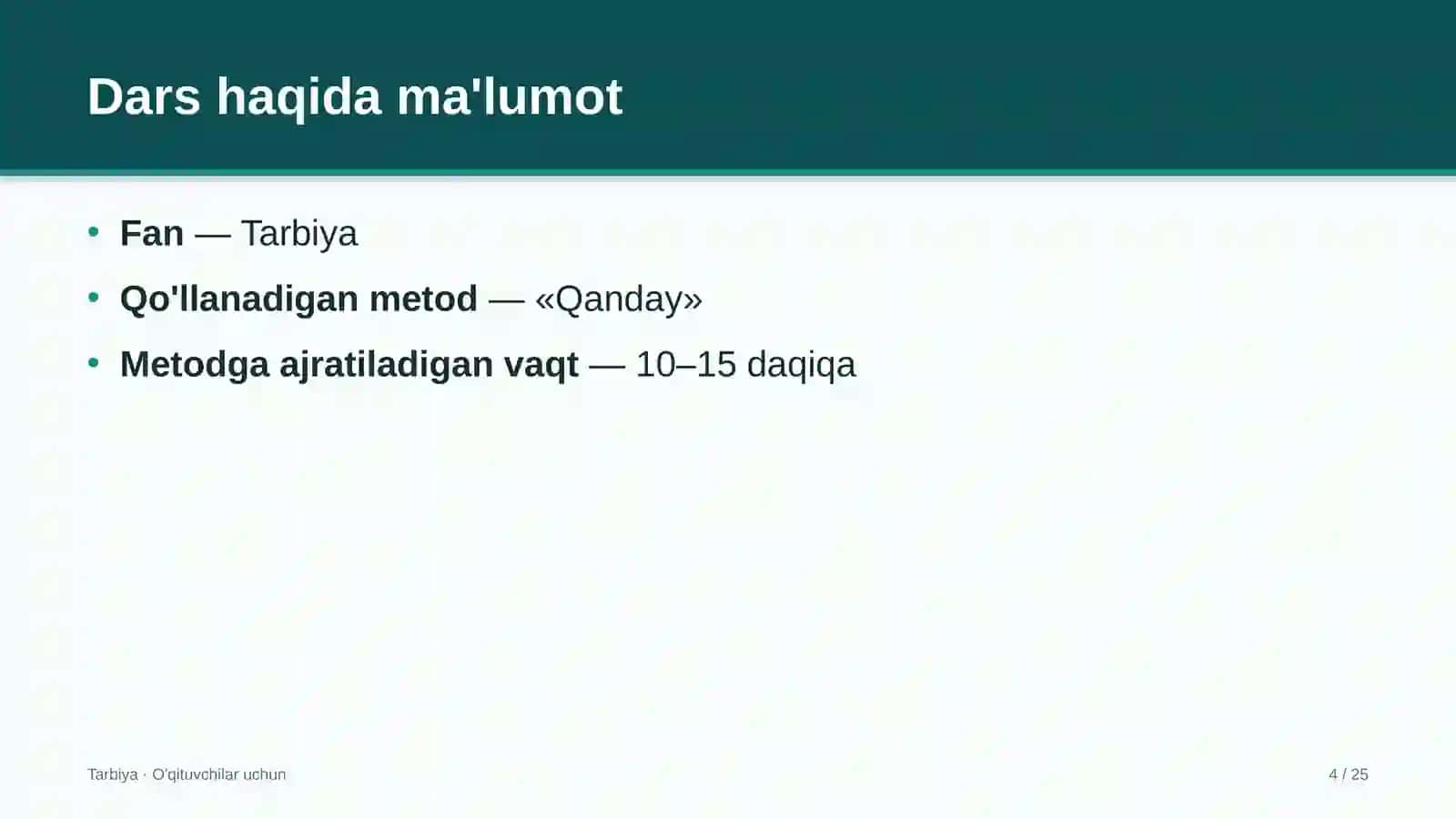 tarbiya darslarida qanday metodidan foydalanish 1851 4