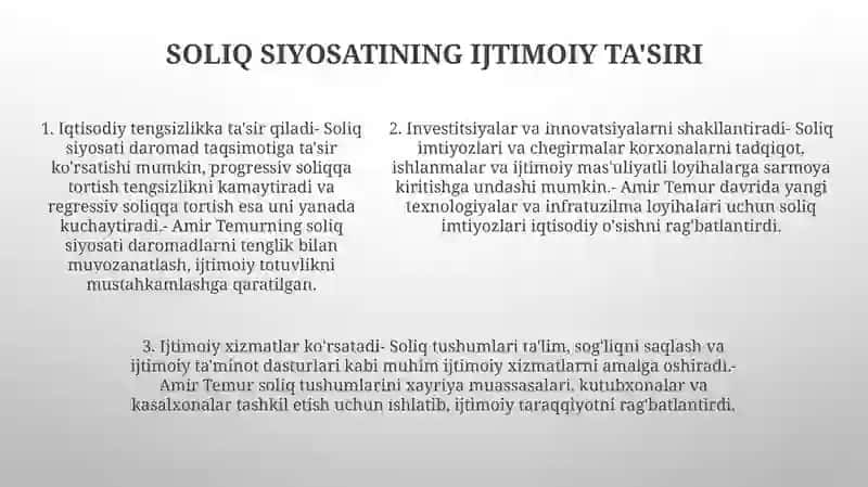 Amir Temur Davrida Soliq Siyosatning Jamiyat Hayotiga Ta’Siri 4