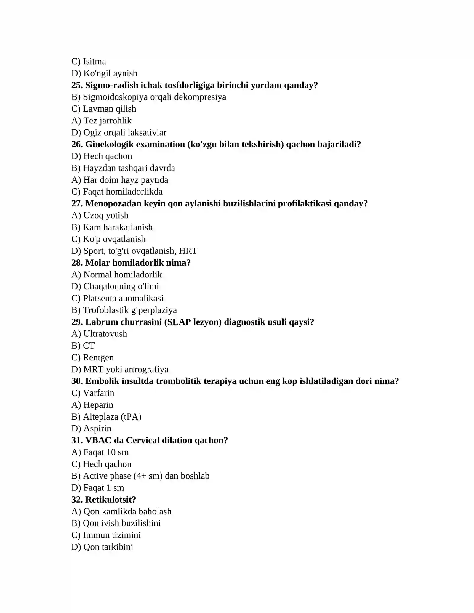 Tibbiyot testlari DOC 4