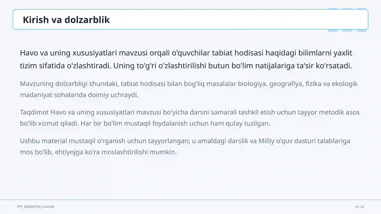 Havo va uning xususiyatlari (2-sinf) 4