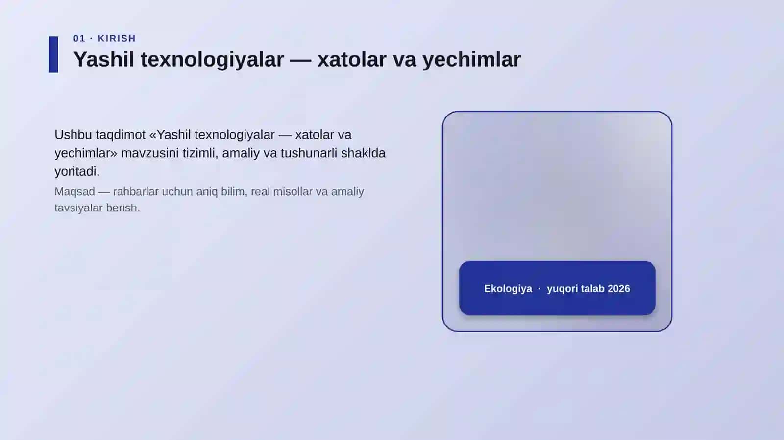 Yashil texnologiyalar — xatolar va yechimlar 4