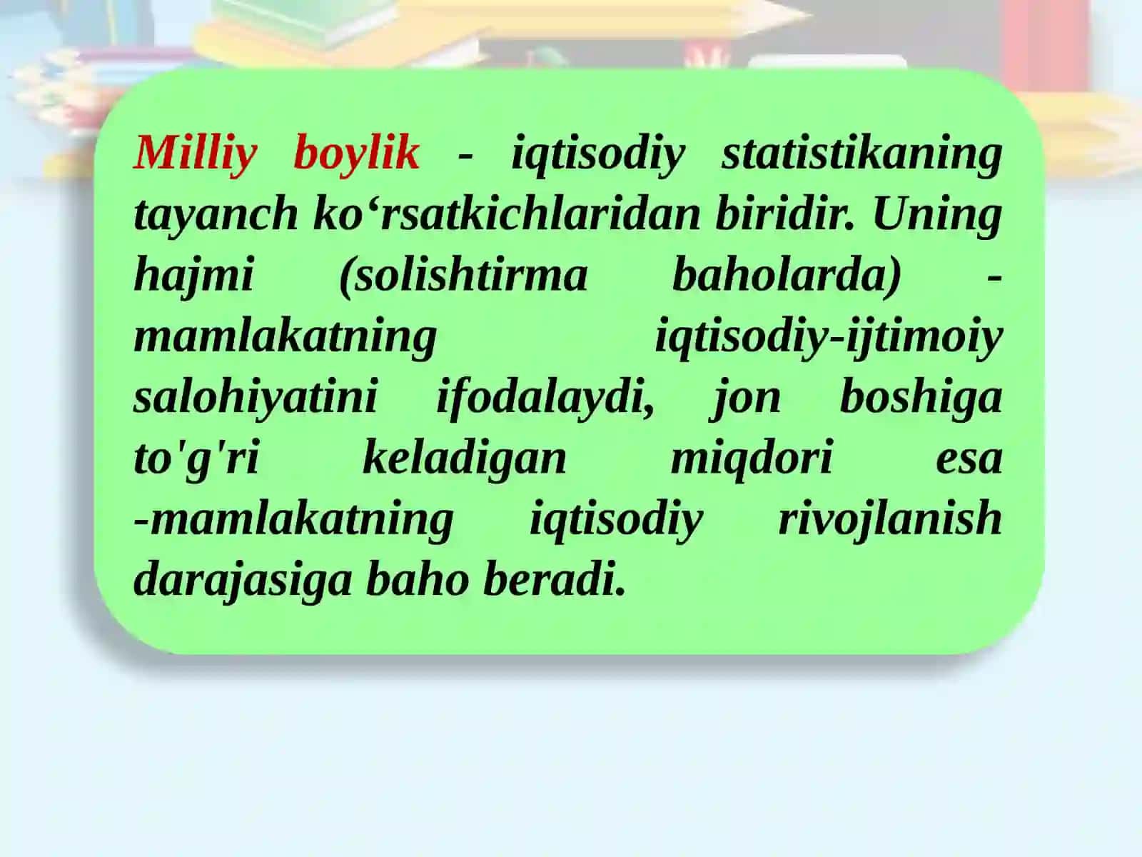 MILLIY BOYLIK STATISTIKASI 4
