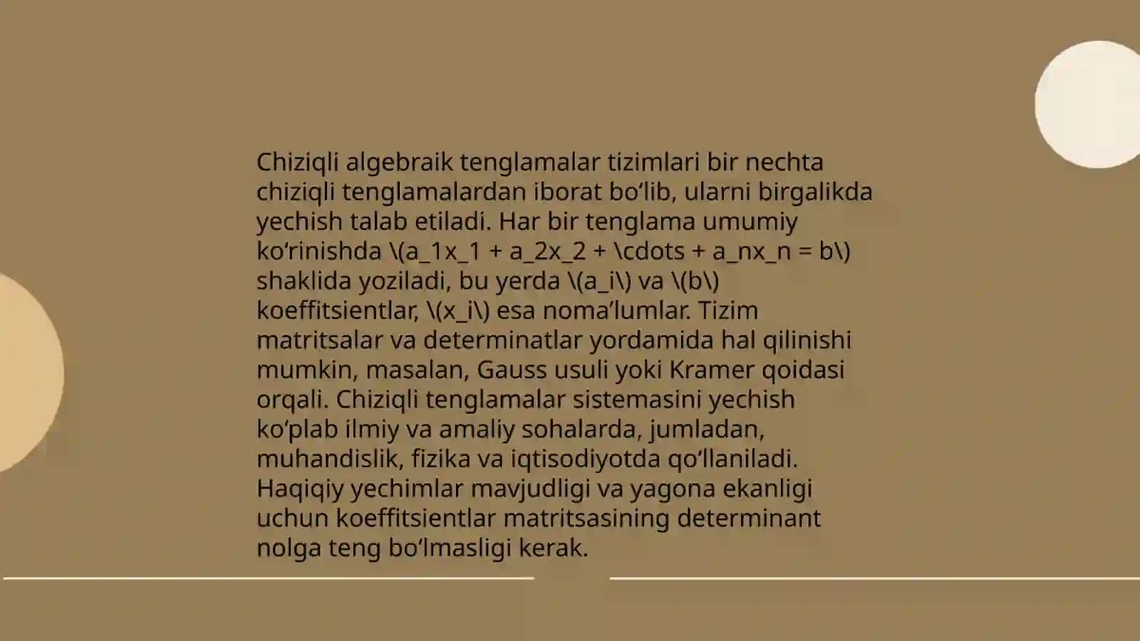 Chiziqli algebralik tenglamalar sistemasini yig'ishning kvadrat ildizlar ortogalashtirish usullari 4