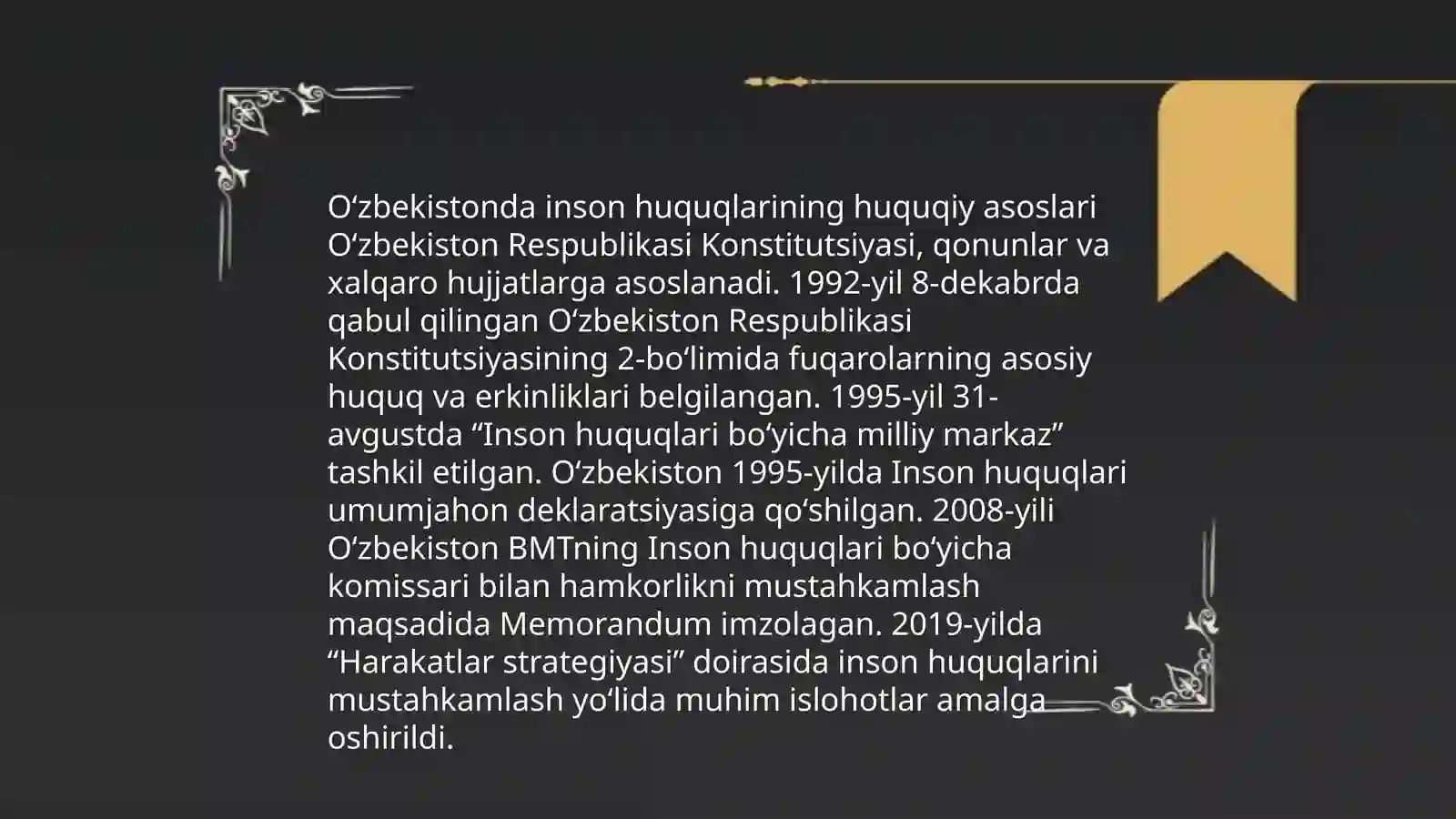 Òzbekistonda inson huquqlari va erkinliari kafolatining yaratilishi 4