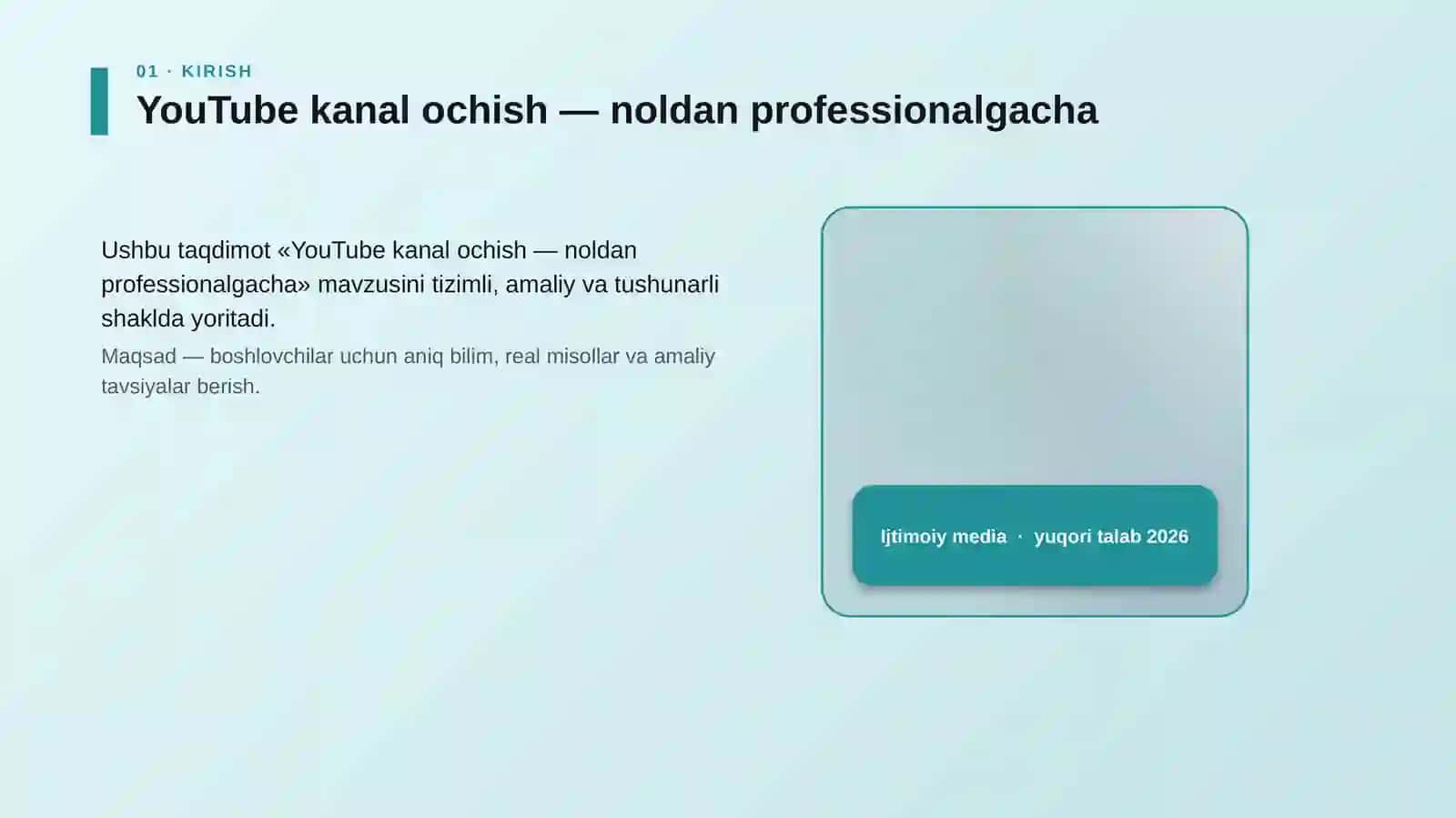 YouTube kanal ochish — noldan professionalgacha 4
