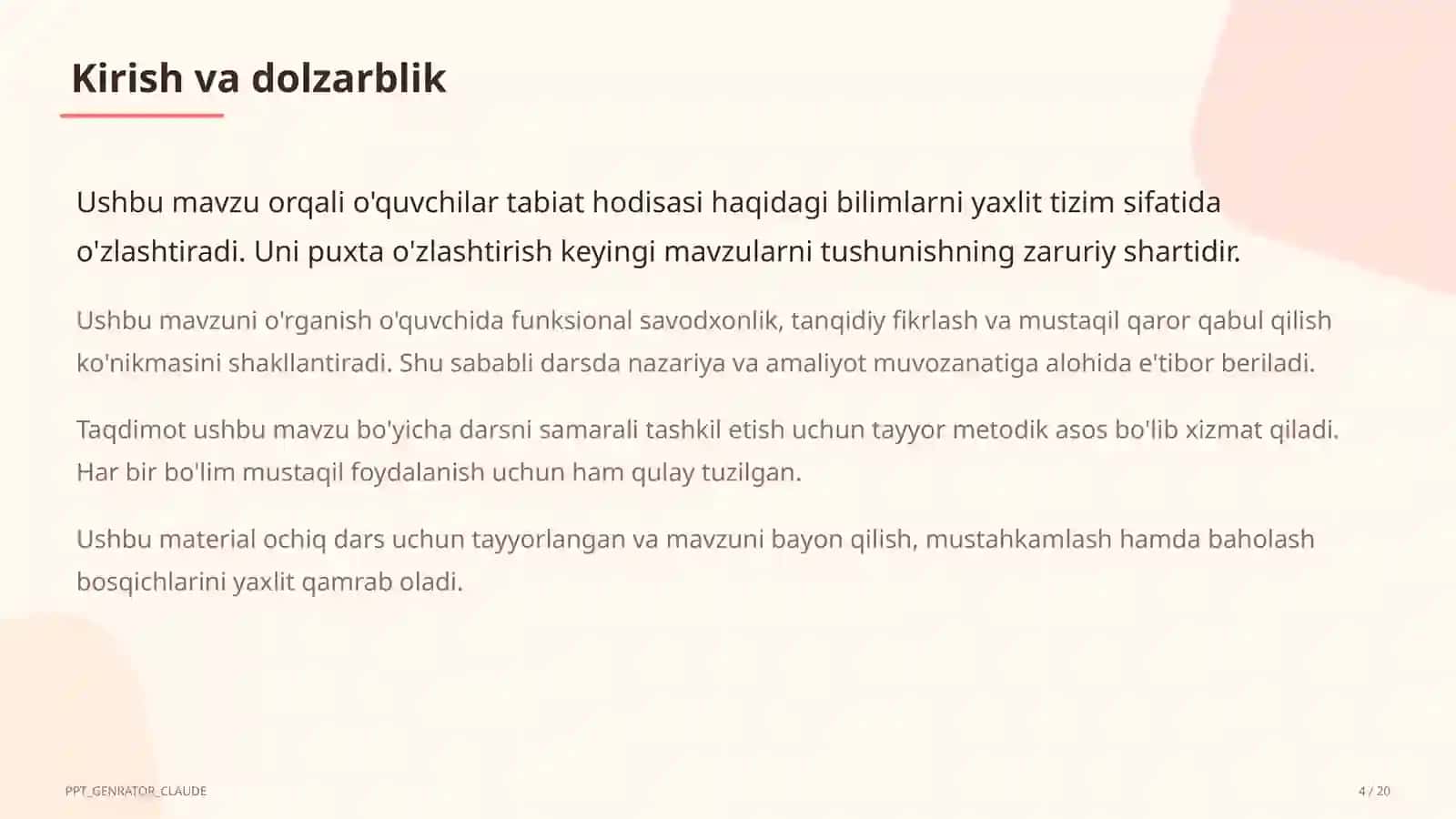 Hayvonlarning turlari: sutemizuvchilar, qushlar, baliqlar (3-sinf) 4