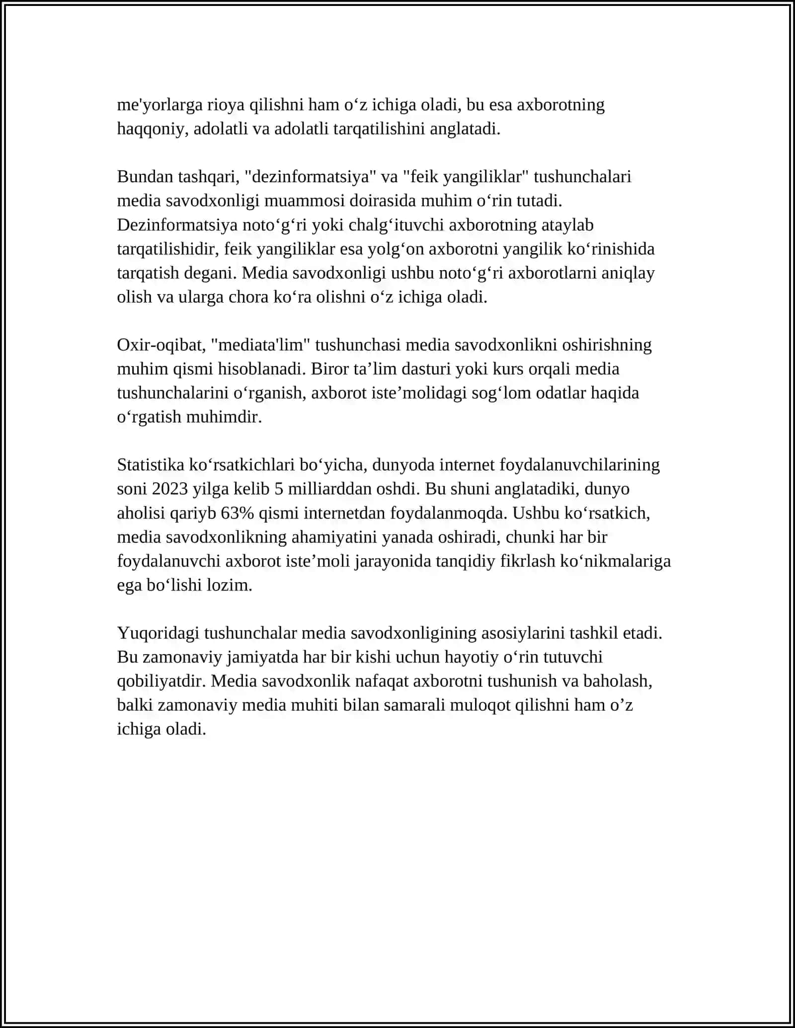 MEDIA SAVODXONLIKNI RIVOJLANTIRISH USULLARI 4