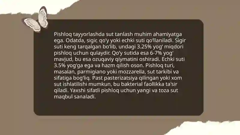 Pishloq ishlab chiqarish 4