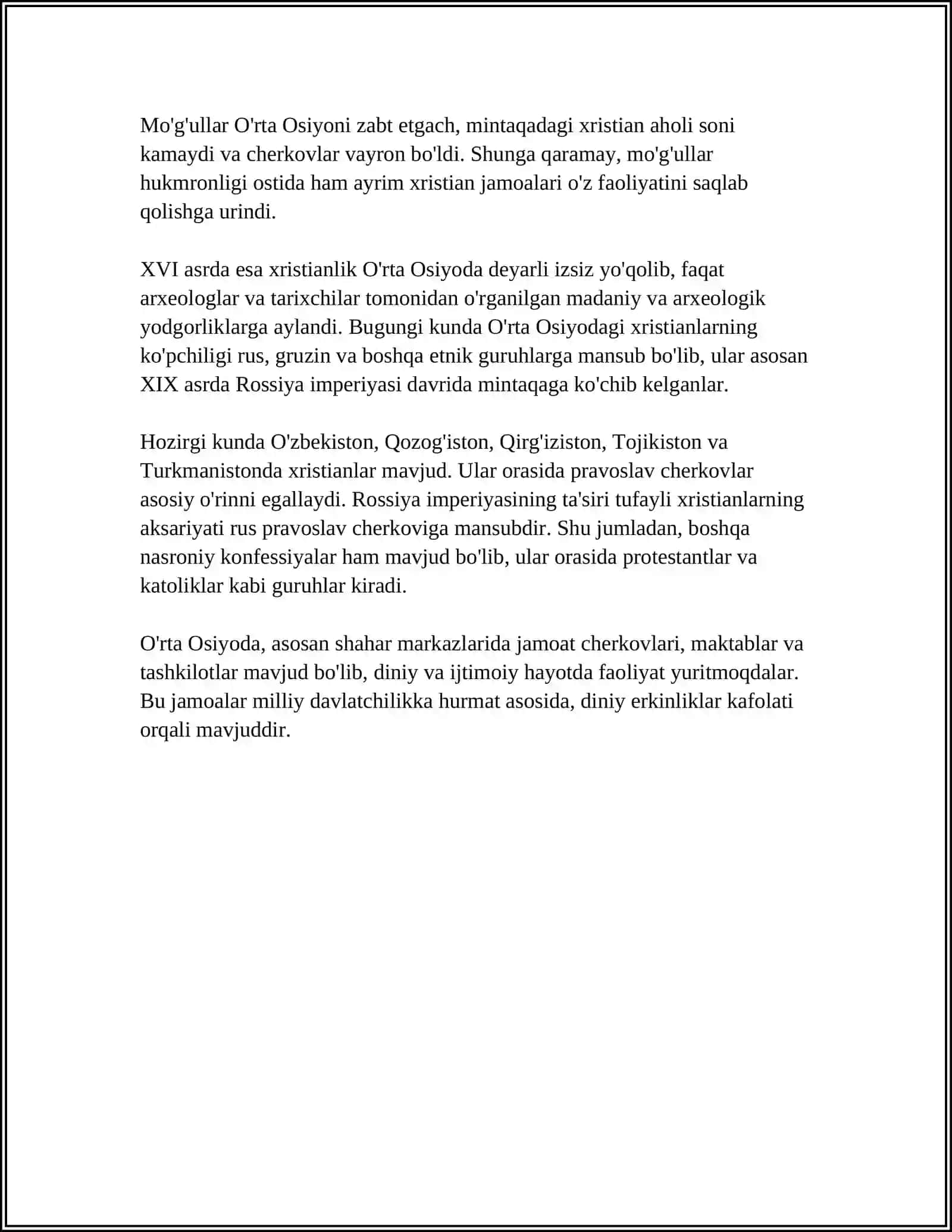 O'ZBEKISTONGA XRISTIANLIKNI KIRIB KELISHI 4