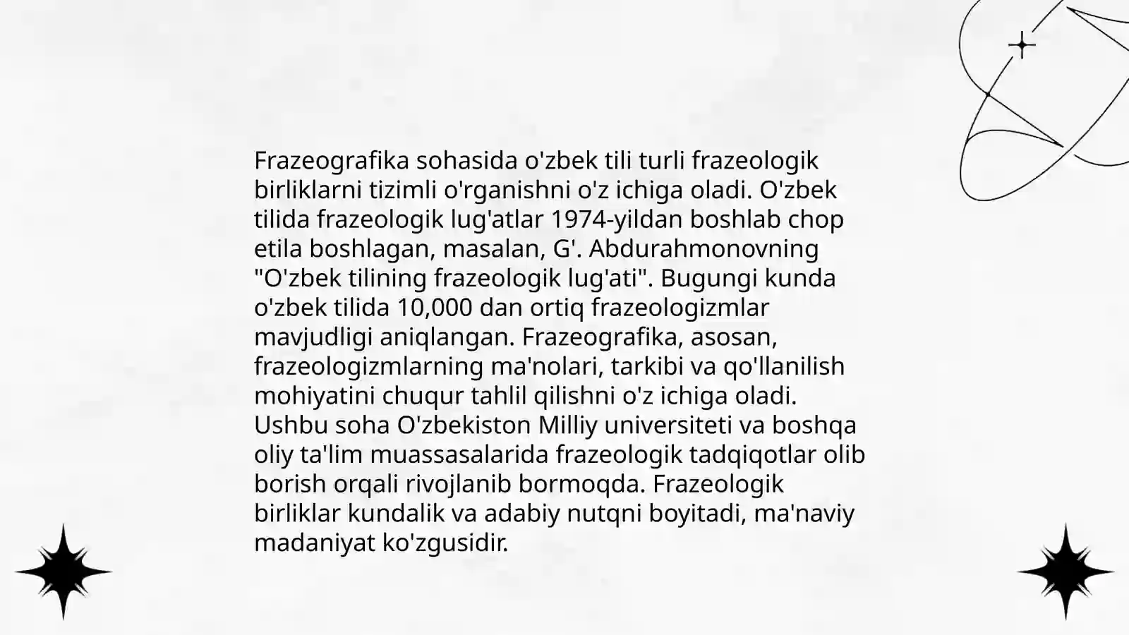 Leksikografiya. Frazeografika. Lug'atlar. Hozirgi o'zbek adabiy tili 4