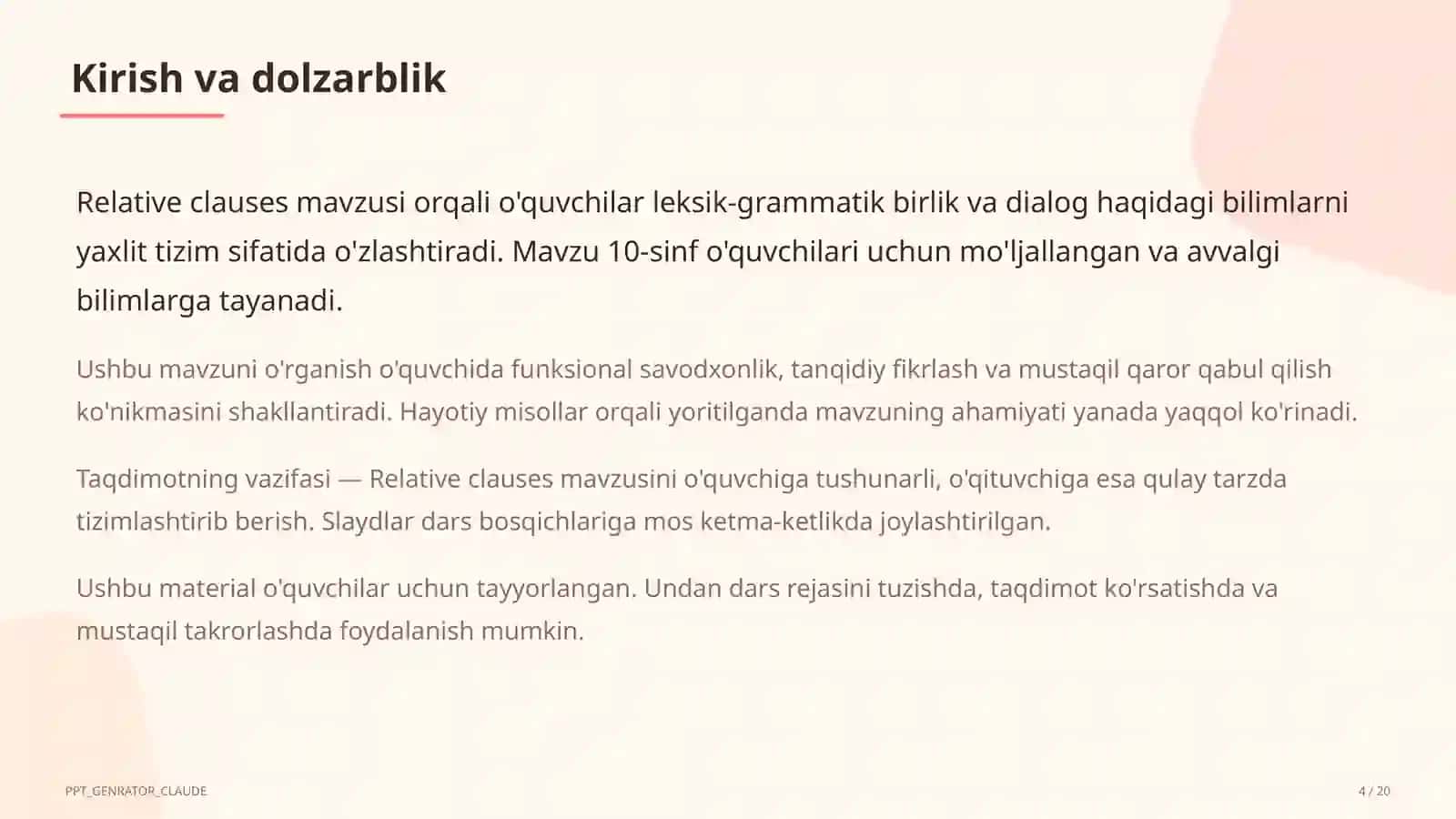 Relative clauses (10-sinf) 1