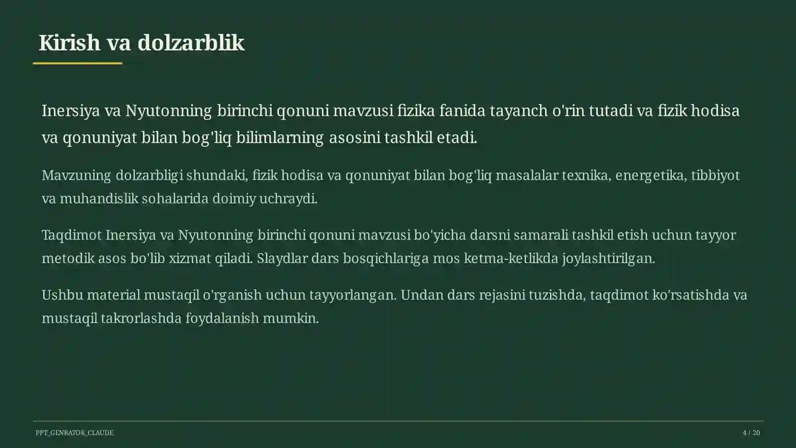 Inersiya va Nyutonning birinchi qonuni (7-sinf) 4