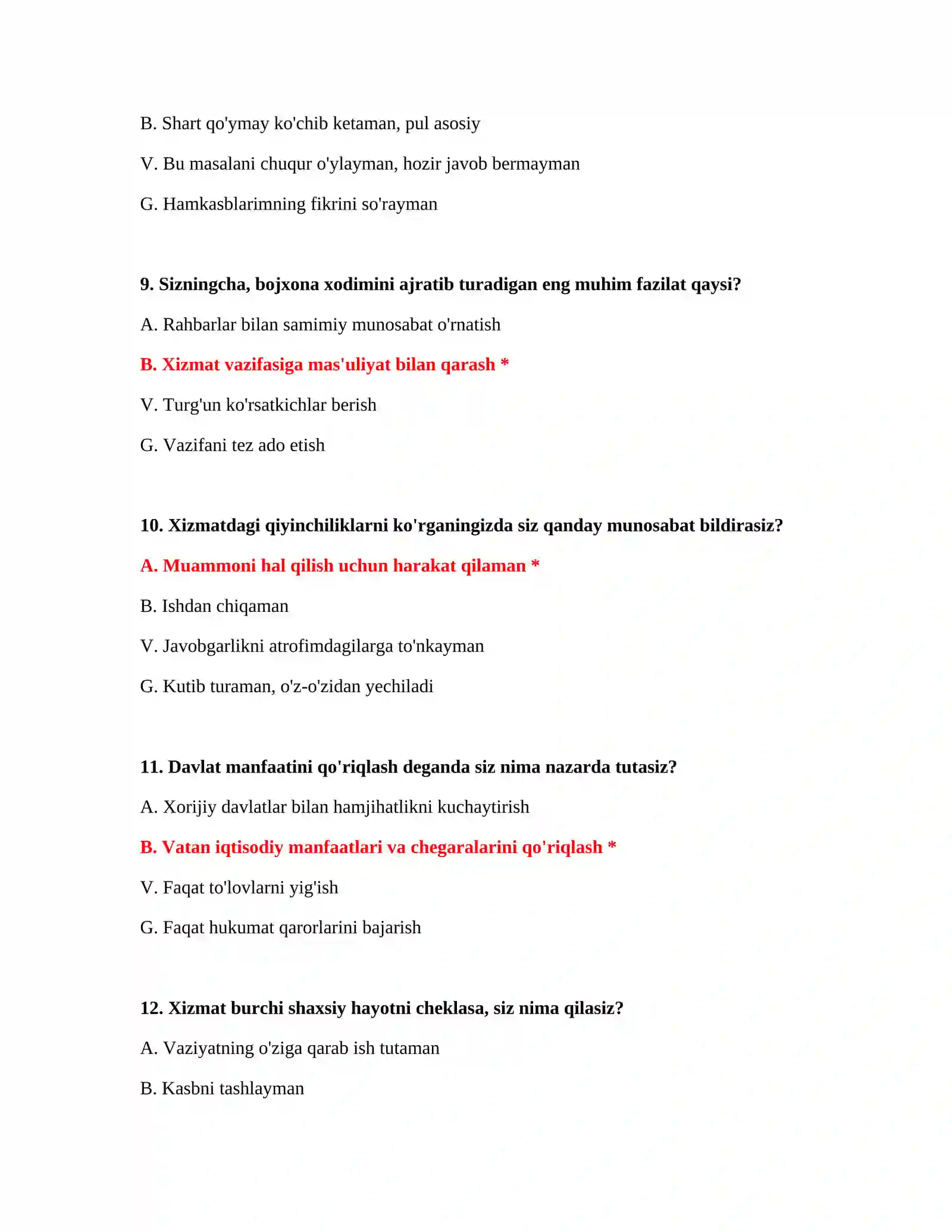 Bojxona IQ test 200 ta 4