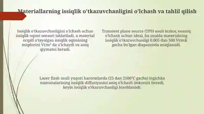 Issiqlik o'tkazuvchanligini õrganish 4