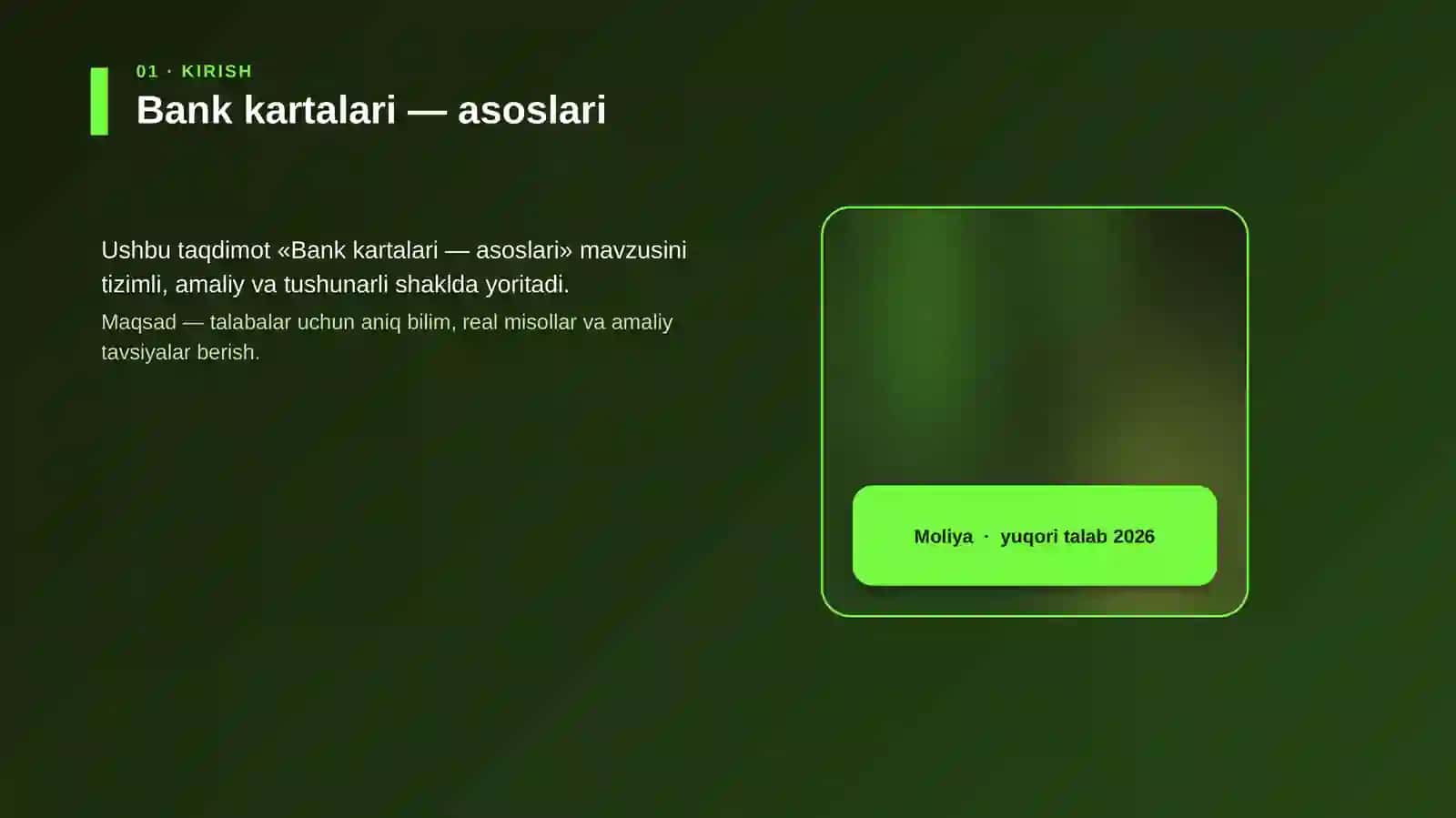 Bank kartalari — asoslari 4