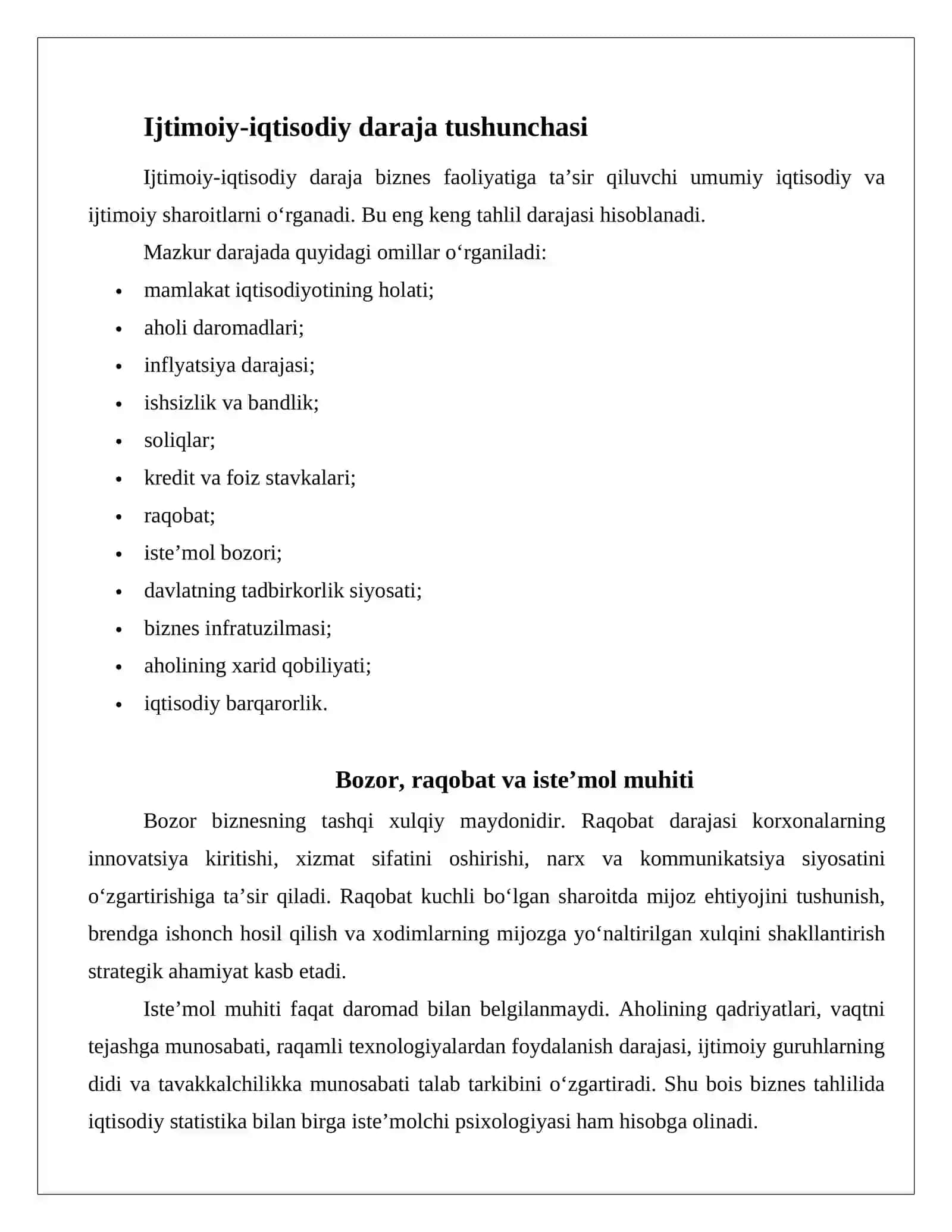 Biznesni tahlil qilish darajalari 4
