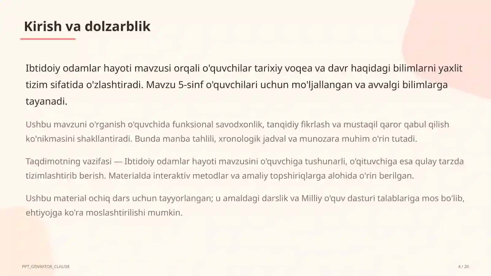 Ibtidoiy odamlar hayoti (5-sinf) 4