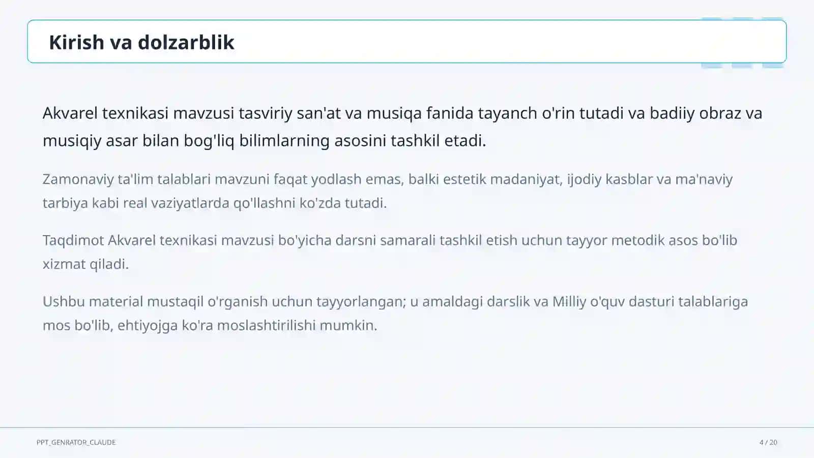 Akvarel texnikasi (5-sinf) 2