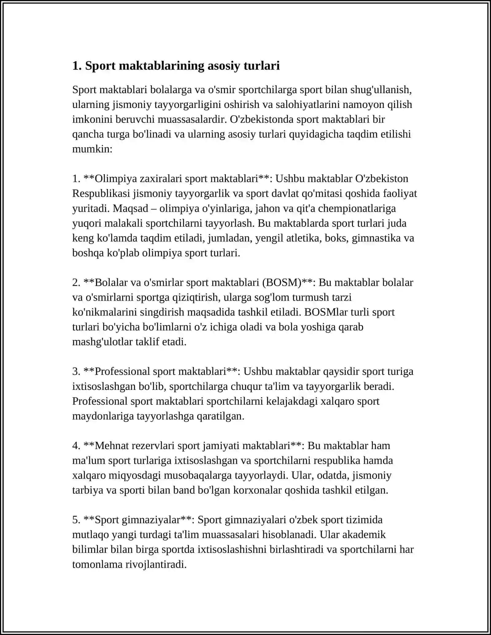 SPORT MAKTABLARINING TURLARI VA ULARNING NIZOMI HAQIDA TUSHUNCHALAR 4